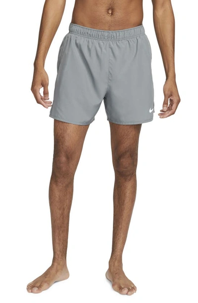 Nike Men's Challenger Dri-fit 5" Brief-lined Running Shorts In Smoke Grey/ Smoke Grey/ Black