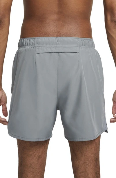 Shop Nike Dri-fit Challenger 5-inch Brief Lined Shorts In Smoke Grey/ Smoke Grey/ Black