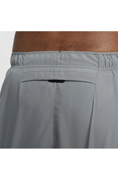 Shop Nike Dri-fit Challenger 5-inch Brief Lined Shorts In Smoke Grey/ Smoke Grey/ Black