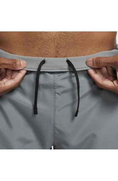 Nike Men's Challenger Dri-fit 5" Brief-lined Running Shorts In Smoke Grey/ Smoke Grey/ Black