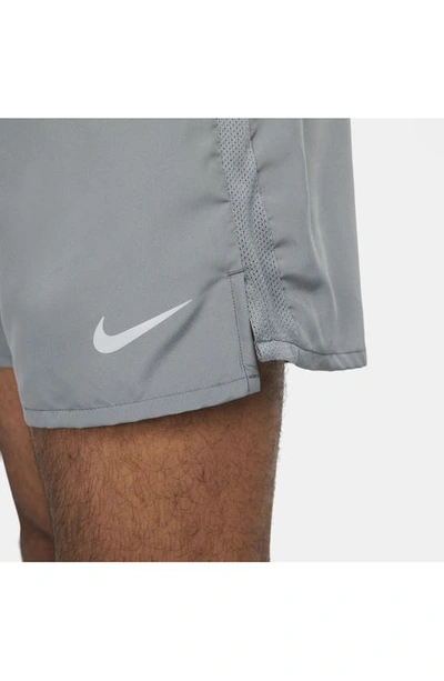 Shop Nike Dri-fit Challenger 5-inch Brief Lined Shorts In Smoke Grey/ Smoke Grey/ Black