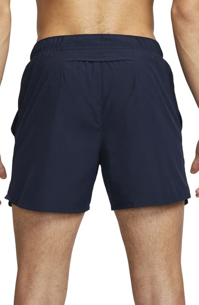 Shop Nike Dri-fit Challenger 5-inch Brief Lined Shorts In Obsidian/ Obsidian/ Black