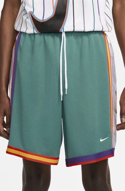 Shop Nike Dri-fit Dna Basketball Shorts In Teal/ Black/ White