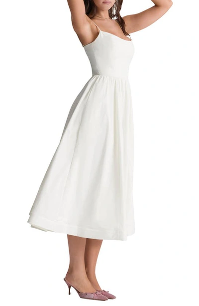 House Of Cb Lolita Corset Cotton Blend Fit & Flare Dress In Ivory