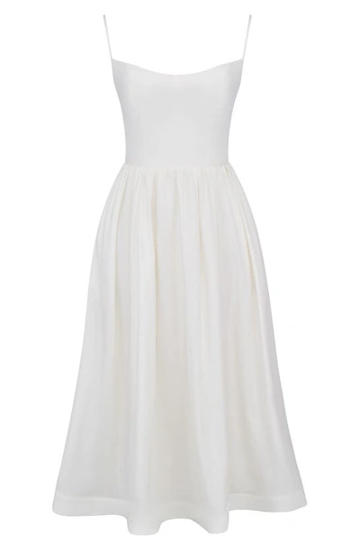 House Of Cb Lolita Corset Cotton Blend Fit & Flare Dress In Ivory