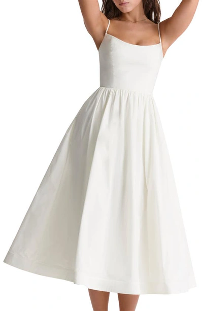 House Of Cb Lolita Corset Cotton Blend Fit & Flare Dress In Ivory