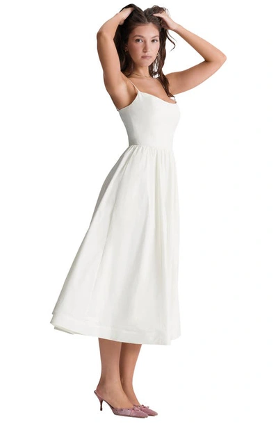 House Of Cb Lolita Corset Cotton Blend Fit & Flare Dress In Ivory