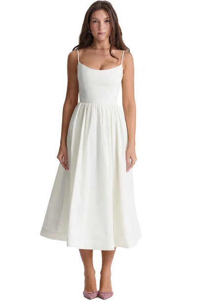House Of Cb Lolita Corset Cotton Blend Fit & Flare Dress In Ivory