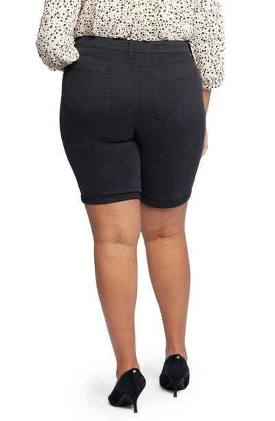 Nydj Briella Roll Cuff Denim Bermuda Shorts In Black