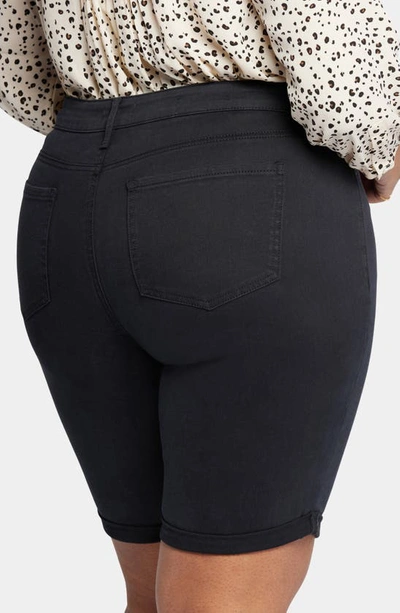 Nydj Briella Roll Cuff Denim Bermuda Shorts In Black