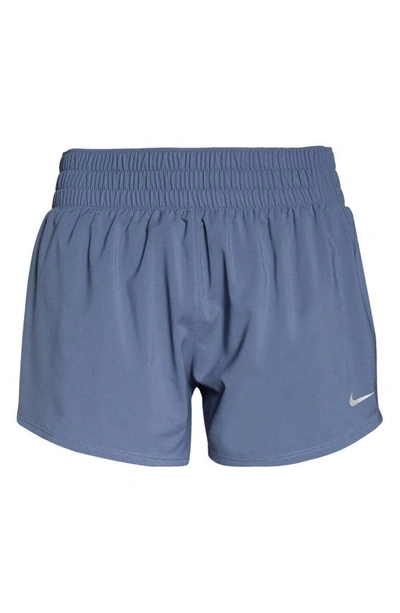 Shop Nike Dri-fit One Shorts In Deep Blue/ Ref Silver