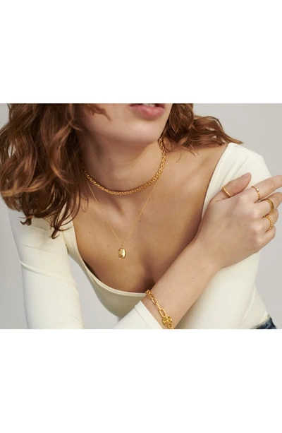 Shop Monica Vinader 18k Gold Id Oval Charm Bracelet In 18ct Gold Vermeil/ Ss