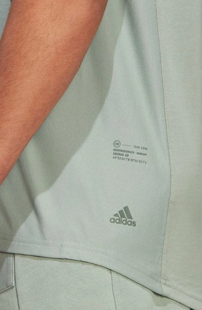 Shop Adidas Sportswear Cotton Logo T-shirt In Silver Green