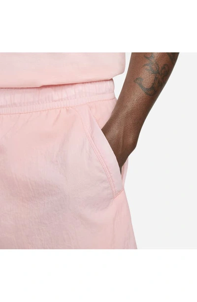 Shop Nike Sportswear Alumni Nylon Shorts In Pink Bloom/ White