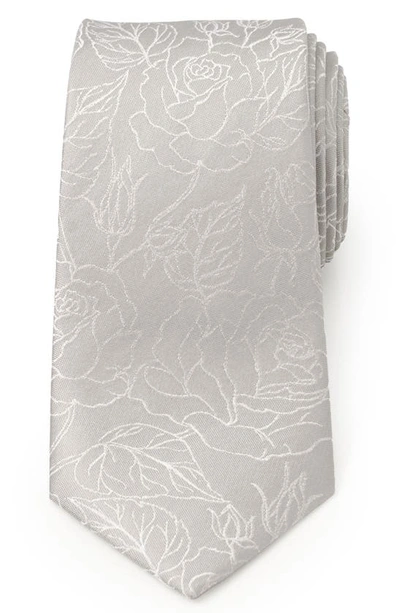 Shop Cufflinks, Inc Floral Jacquard Silk Tie In Gray