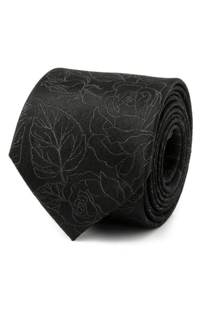 Shop Cufflinks, Inc Floral Silk Tie In Black