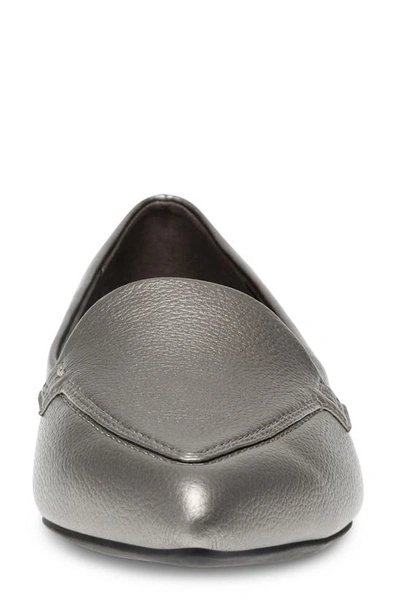 Shop Anne Klein Kala Pointed Toe Loafer In Pewter