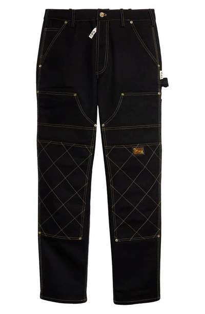 Shop Advisory Board Crystals Abc. 123. Diamond Stitch Double Knee Pants In Anthracite Black