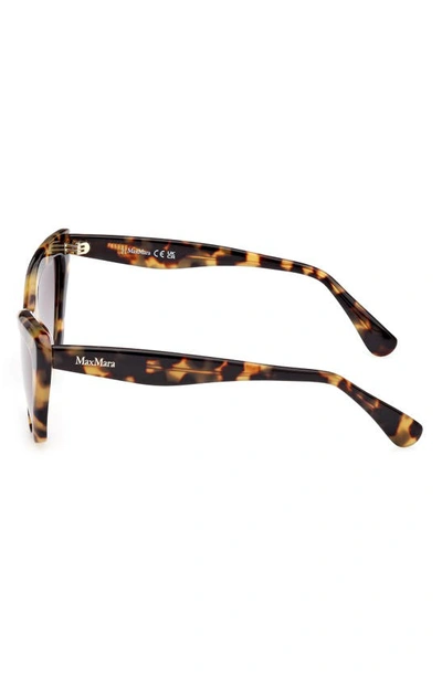 Shop Max Mara 57mm Gradient Cat Eye Sunglasses In Havana/gradient Smoke