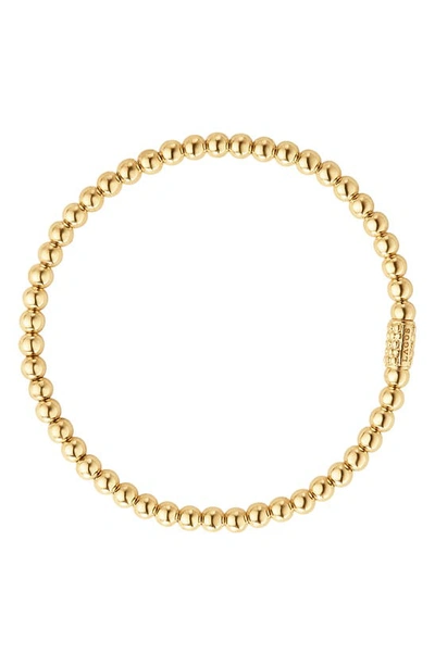 Lagos Signature Caviar Beaded Stretch Bracelet In Gold