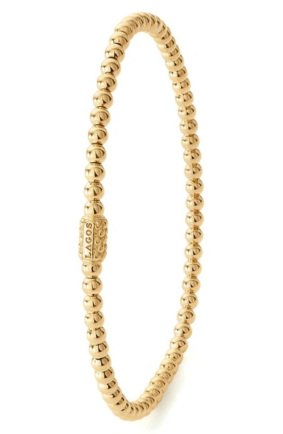 Lagos Signature Caviar Beaded Stretch Bracelet In Gold