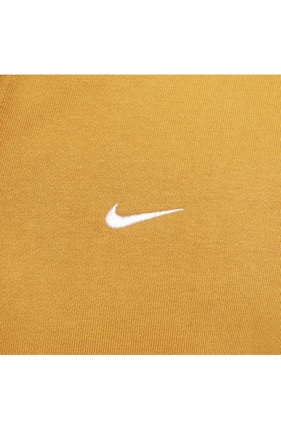 Shop Nike Solo Swoosh Oversize Quarter Zip Sweatshirt In Desert Ochre/ White