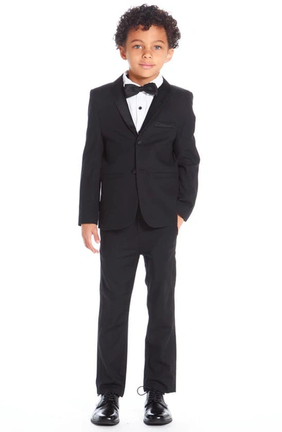 Shop Andy & Evan Kids' Four-piece Tuxedo Set In Black