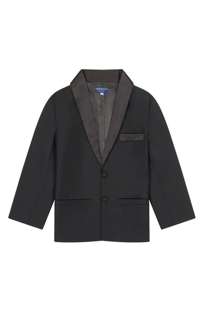 Shop Andy & Evan Kids' Four-piece Tuxedo Set In Black