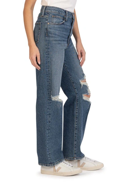 Kut From The Kloth Sienna Ripped High Waist Wide Leg Jeans In Continuous
