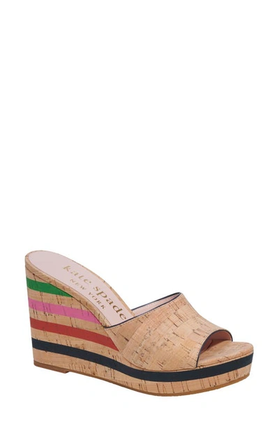 Shop Kate Spade Penelope Platform Wedge Sandal In Natural Multi