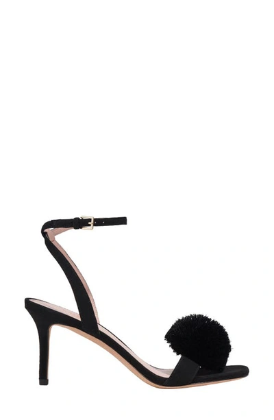 Shop Kate Spade Amour Pom Ankle Strap Sandal In Black