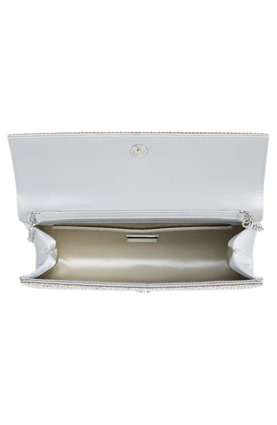 Shop Judith Leiber Perry Embellished Satin Clutch In Silver Rhine