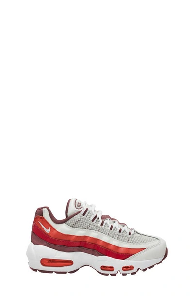 Shop Nike Kids' Air Max 95 Recraft Gs Sneaker In Dust/ White/ Dark Pony/ Red