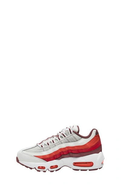 Shop Nike Kids' Air Max 95 Recraft Gs Sneaker In Dust/ White/ Dark Pony/ Red