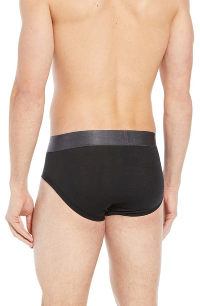 Shop Tommy John Second Skin Gunmetal Briefs In Black