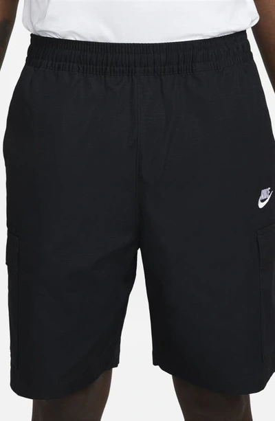 Shop Nike Club Cargo Shorts In Black/ White