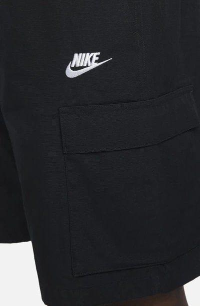 Shop Nike Club Cargo Shorts In Black/ White