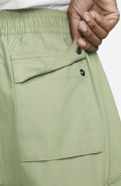 Shop Nike Club Cargo Shorts In Oil Green/ White