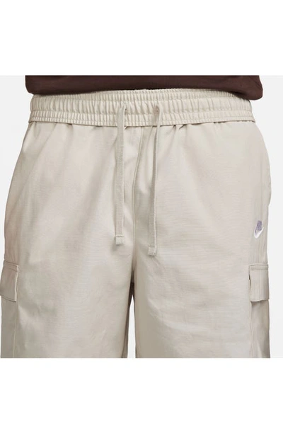 Shop Nike Club Cargo Shorts In Light Orewood Brown/ White