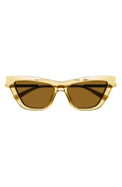 Shop Bottega Veneta 51mm Cat Eye Sunglasses In Yellow