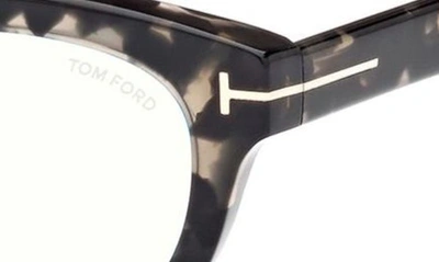 Shop Tom Ford 49mm Square Blue Light Blocking Glasses In Black/other