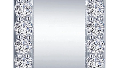 Shop Lafonn Simulated Diamond Huggie Hoop Earrings In White/ Silver