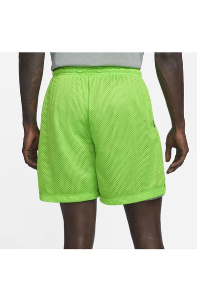 Shop Nike Dri-fit Reversible Basketball Shorts In Action Green/ Grey/ Ivory