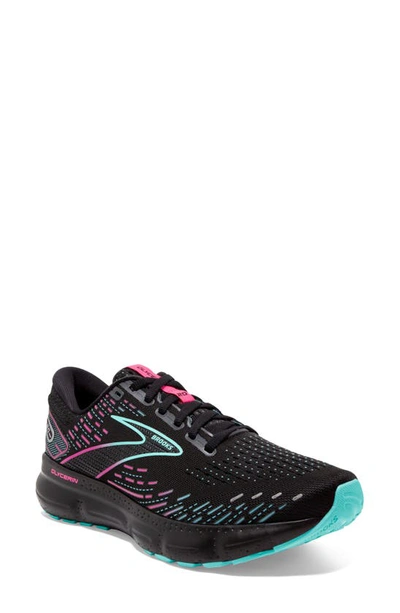 Shop Brooks Glycerin 20 Running Shoe In Black/ Blue Light/ Pink