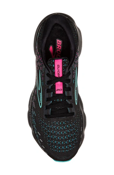 Shop Brooks Glycerin 20 Running Shoe In Black/ Blue Light/ Pink