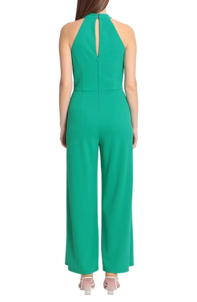 Shop Maggy London Halter Neck Sleeveless Jumpsuit In Green