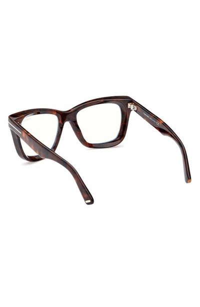 Tom Ford 52mm Square Blue Light Blocking Glasses In Dark Havana