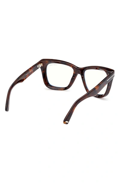 Tom Ford 52mm Square Blue Light Blocking Glasses In Dark Havana