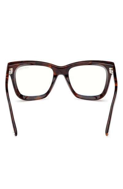 Shop Tom Ford 52mm Square Blue Light Blocking Glasses In Dark Havana