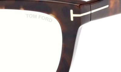 Tom Ford 52mm Square Blue Light Blocking Glasses In Dark Havana